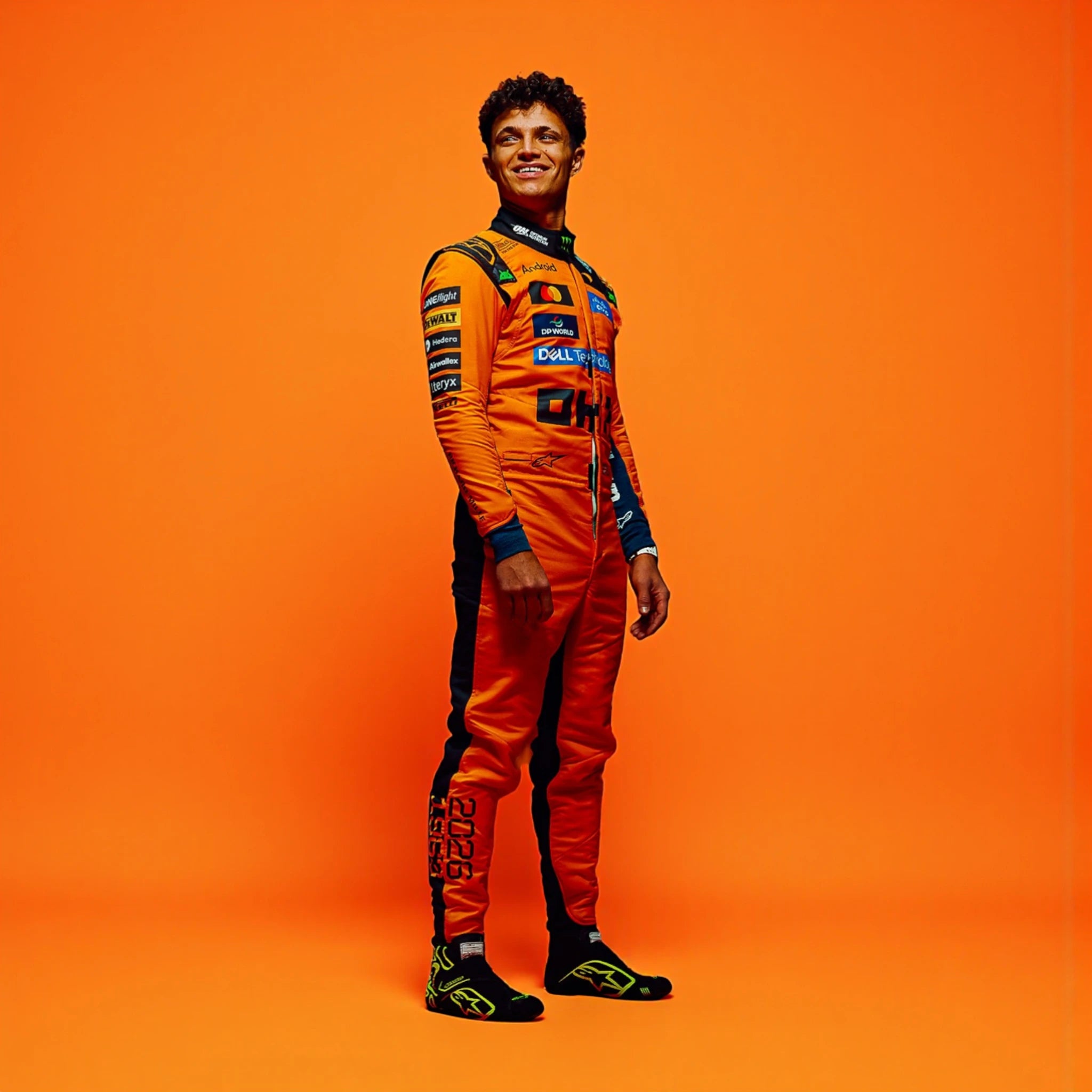 Réplica del mono de carreras del equipo McLaren de F1 de Lando Norris para 2026