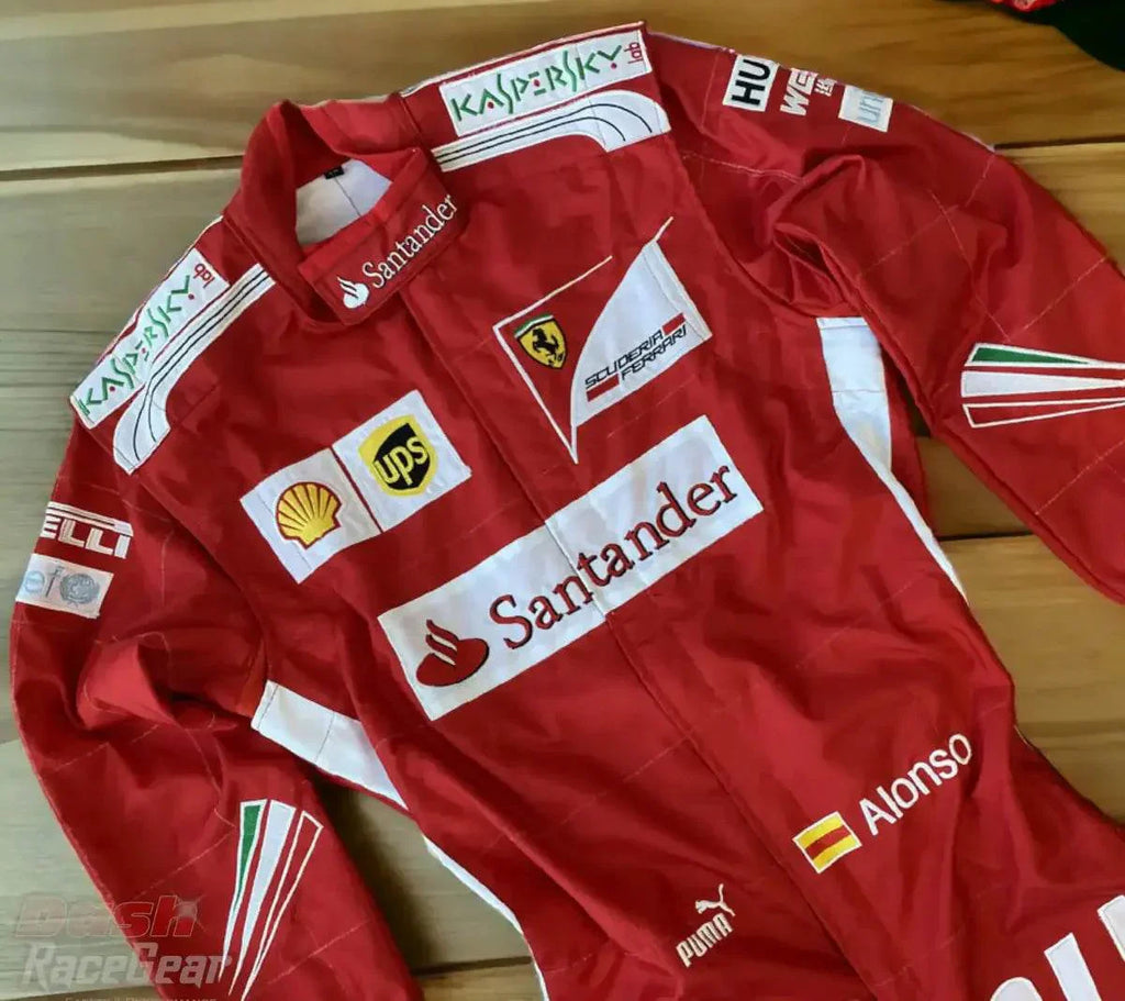 2014 Fernando Alonso Ferrari F1 Embroidered Racing Suit