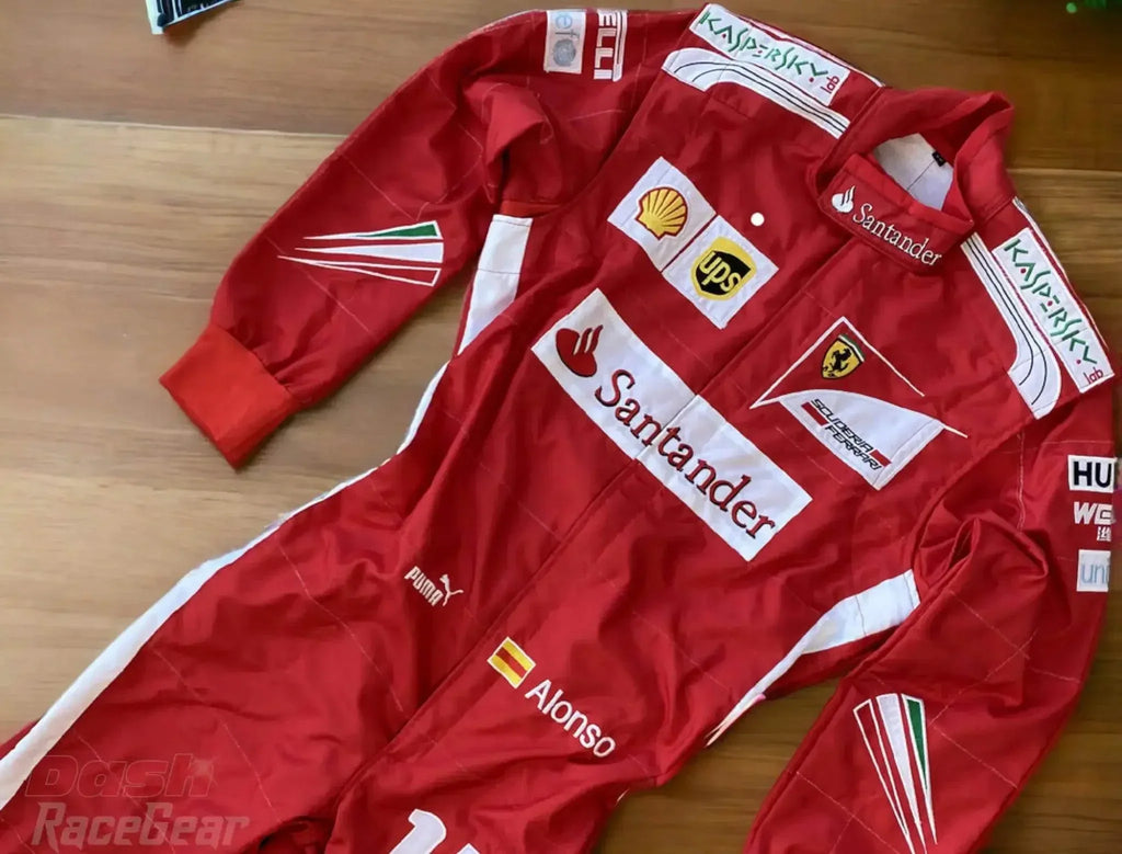 2014 Fernando Alonso Ferrari F1 Embroidered Racing Suit