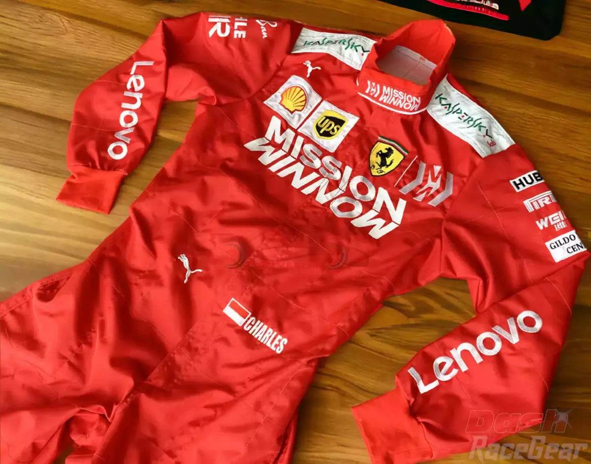 2019 Charles Leclerc Ferrari Mission Winnow F1 Embroidered Racing Suit DASH RACEGEAR
