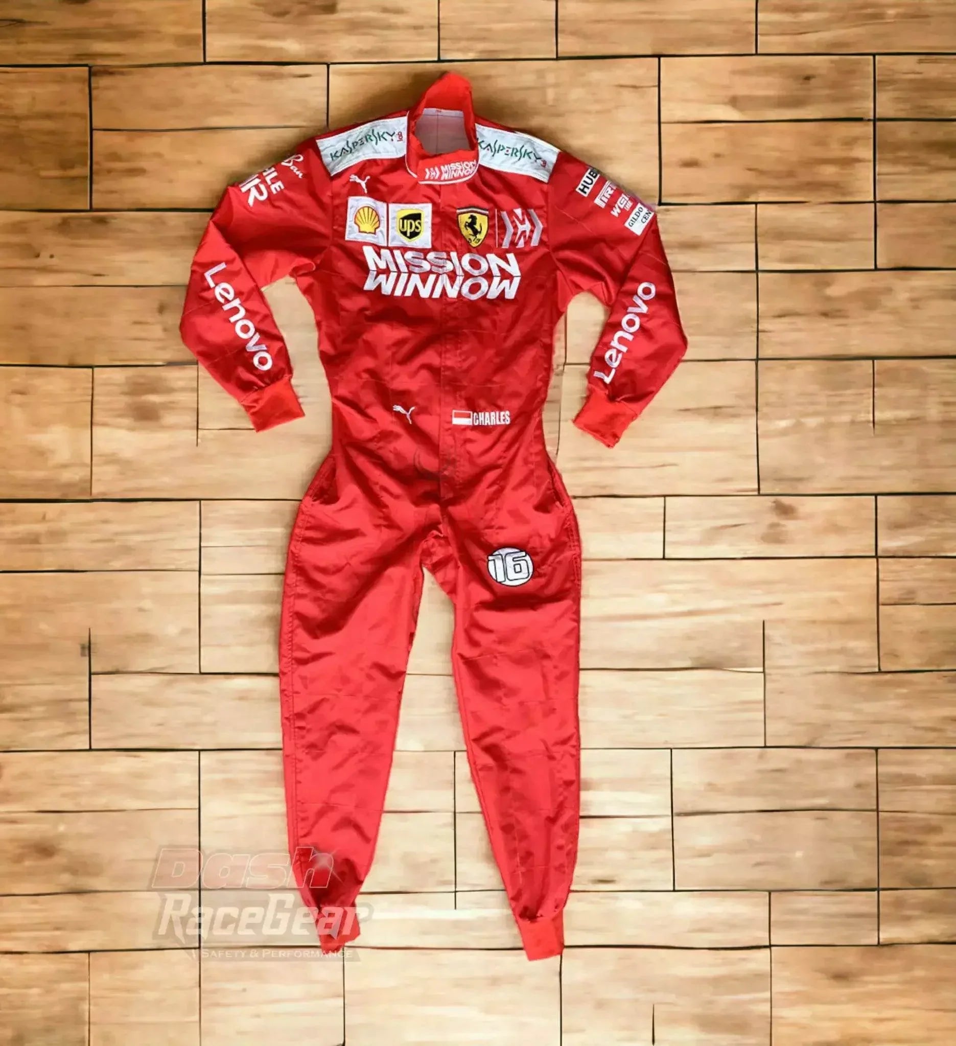 2019 Charles Leclerc Ferrari Mission Winnow F1 Embroidered Racing Suit DASH RACEGEAR