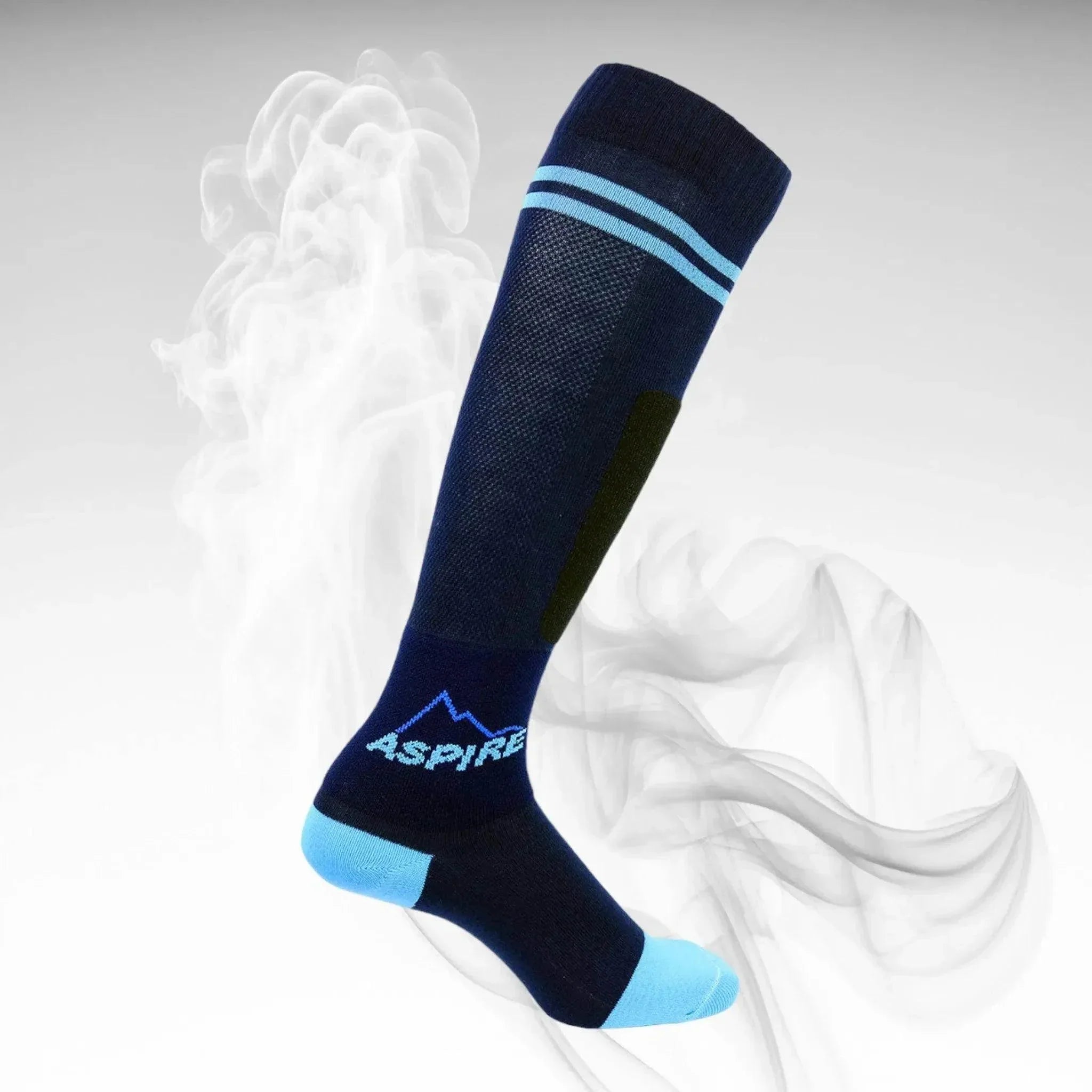 2023 Aspire Ski - D Ski Socks - Large - Navy Blue