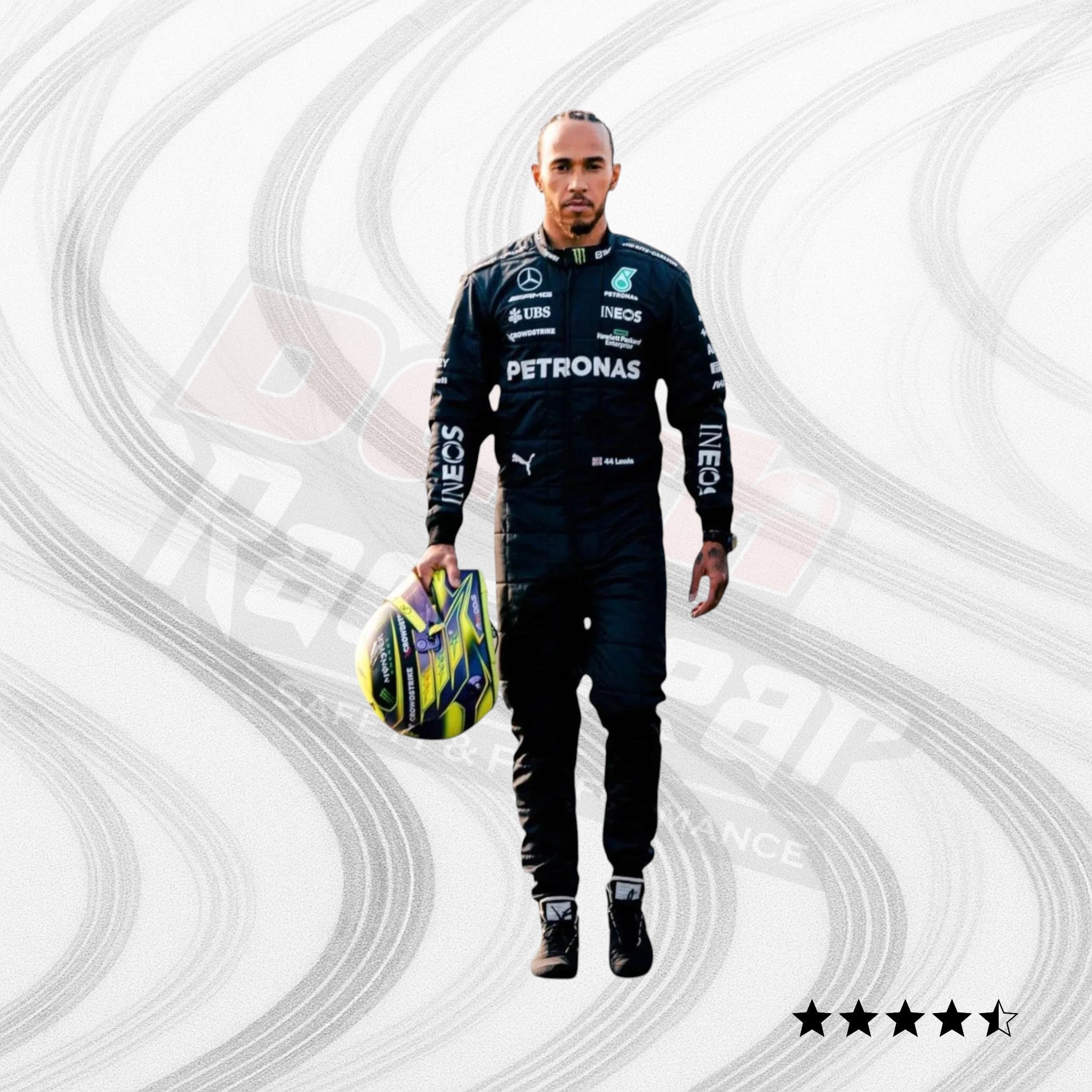 2023 Lewis Hamilton Mercedes F1 Kids Replica Race Suit Dash Racegear
