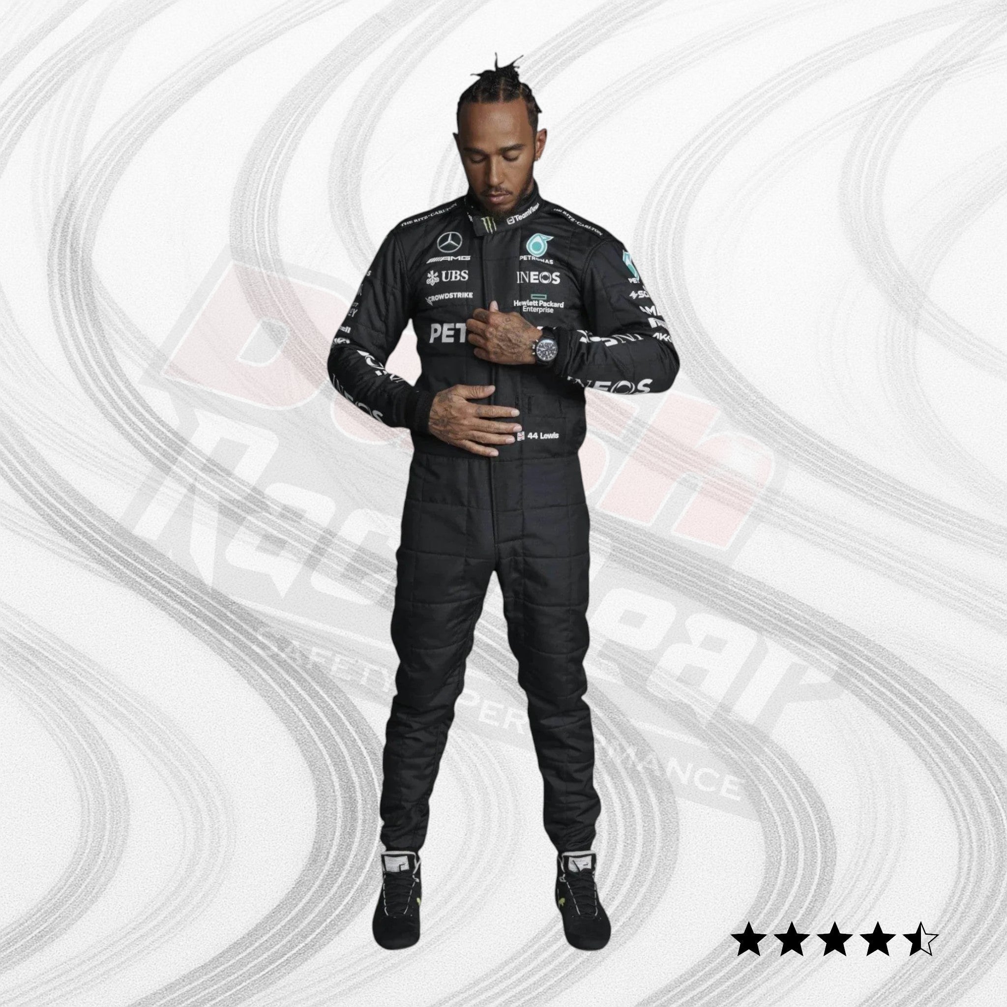 2023 Lewis Hamilton Mercedes F1 Kids Replica Race Suit Dash Racegear