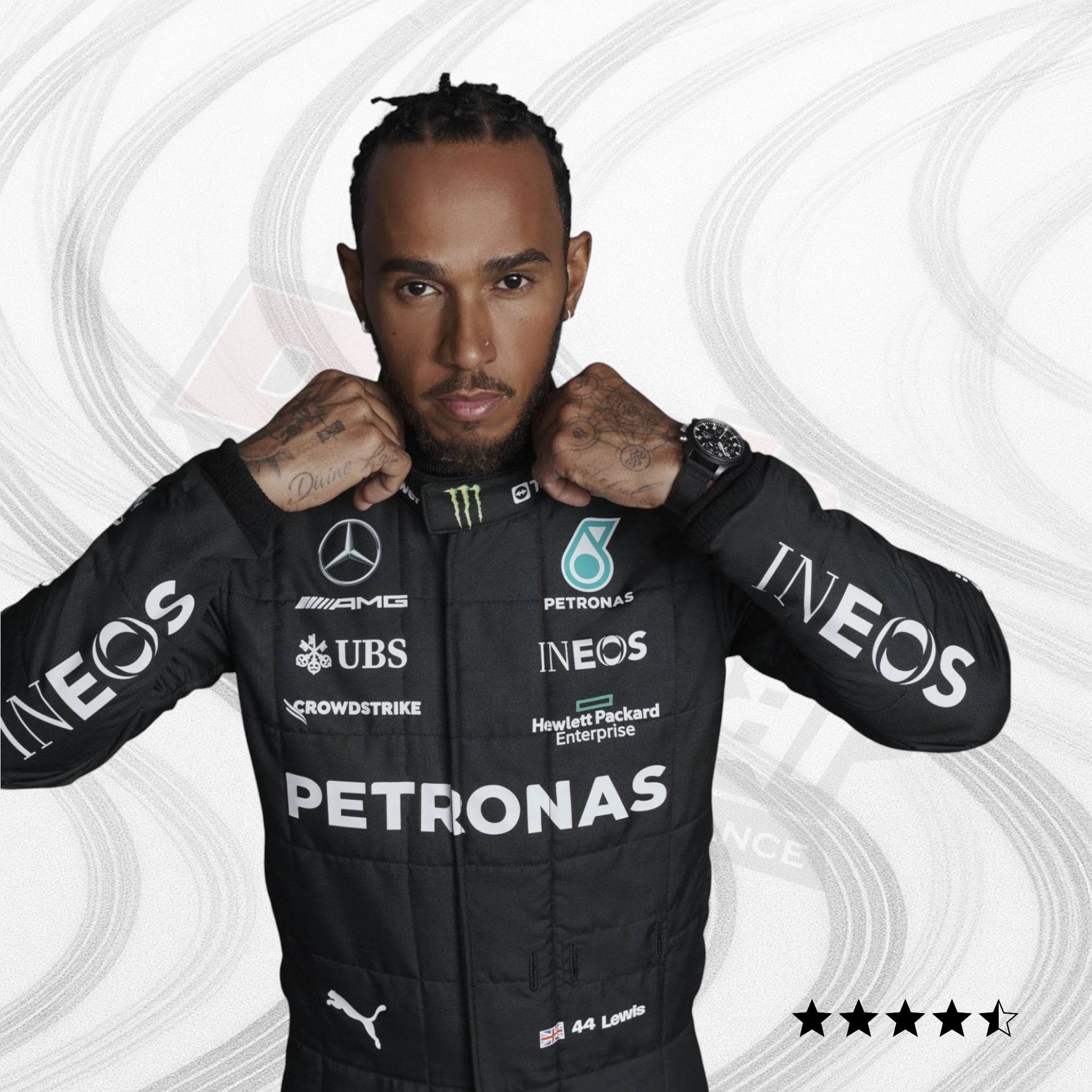 2023 Lewis Hamilton Mercedes F1 Kids Replica Race Suit Dash Racegear