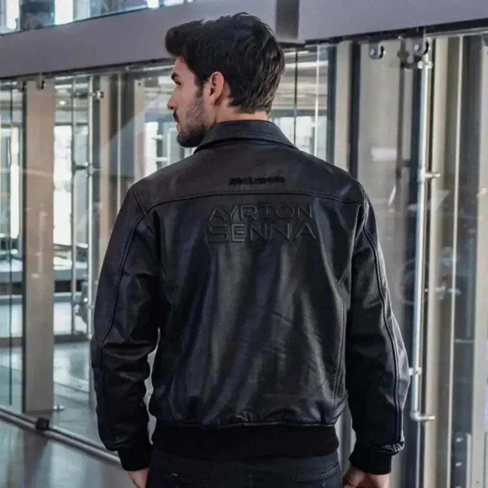 Ayrton Senna McLaren Leather Jacket Three Times World Champion DASH RACEGEAR
