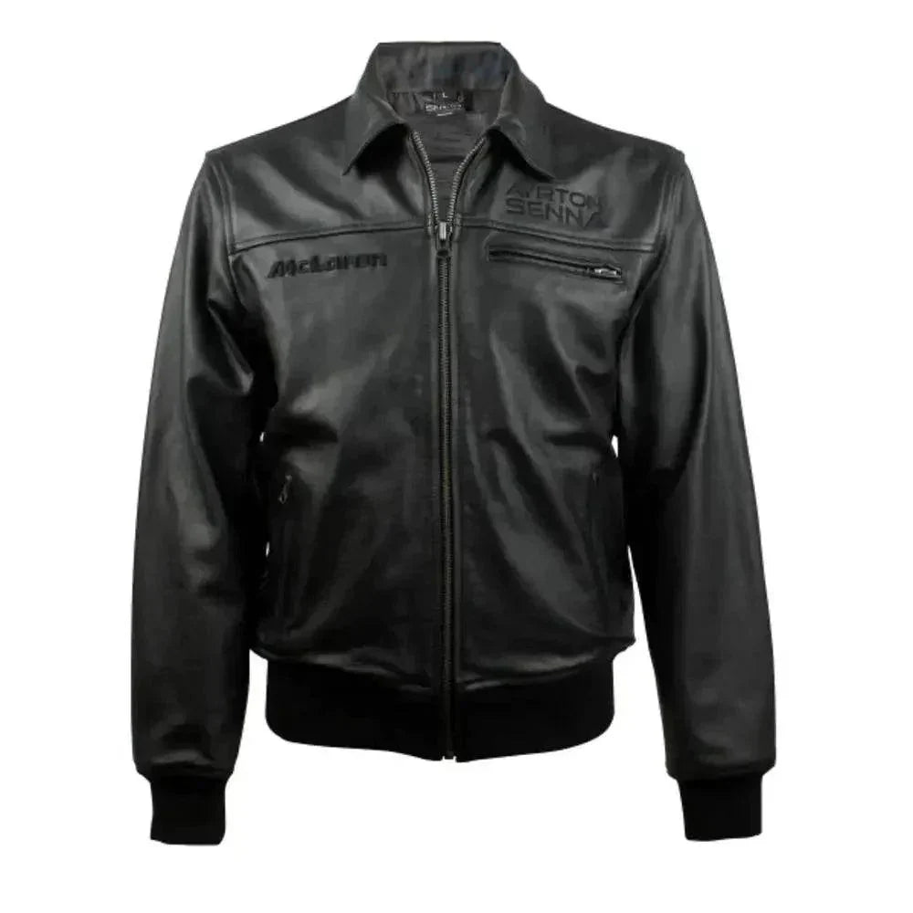 Ayrton Senna McLaren Leather Jacket Three Times World Champion DASH RACEGEAR