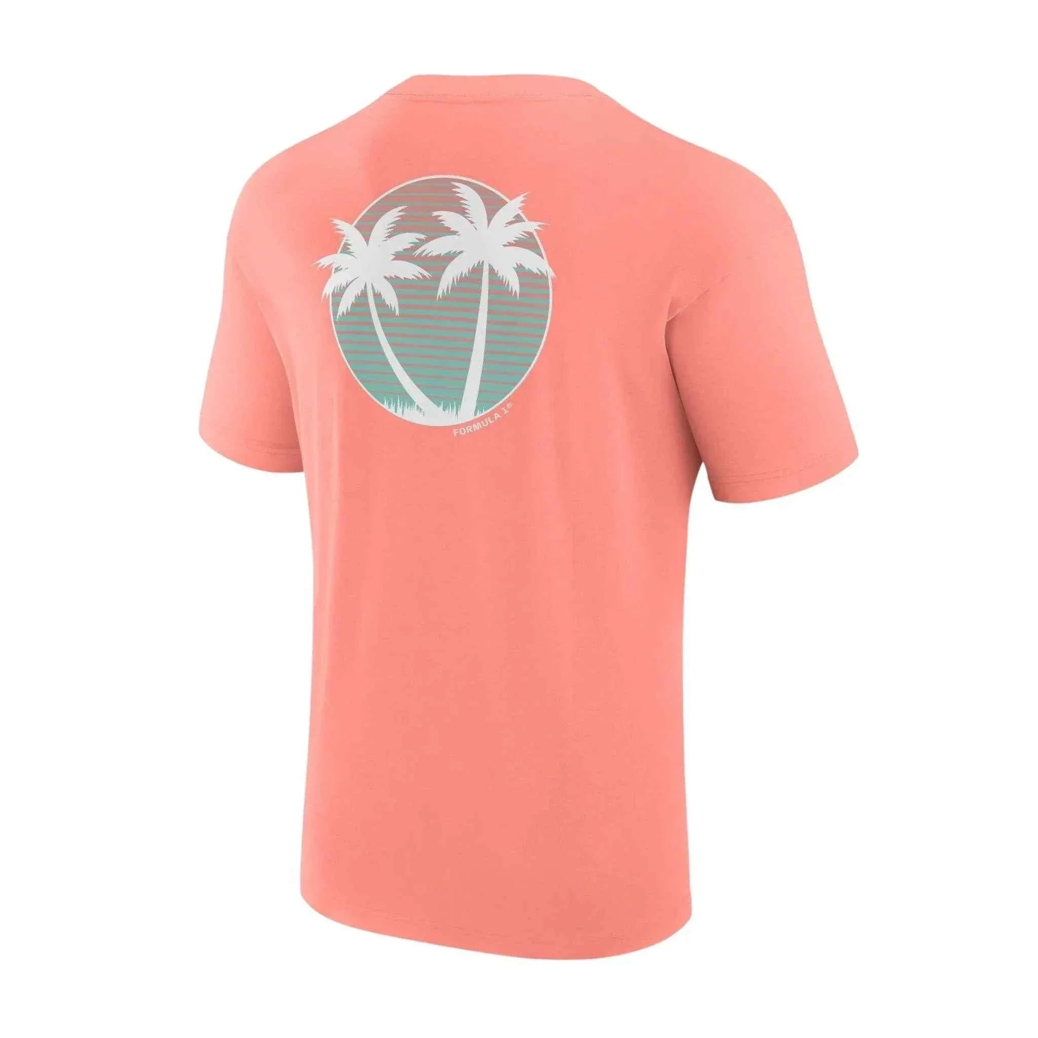 Formula 1 Beach Club Printed T-Shirt Coral Dash Racegear