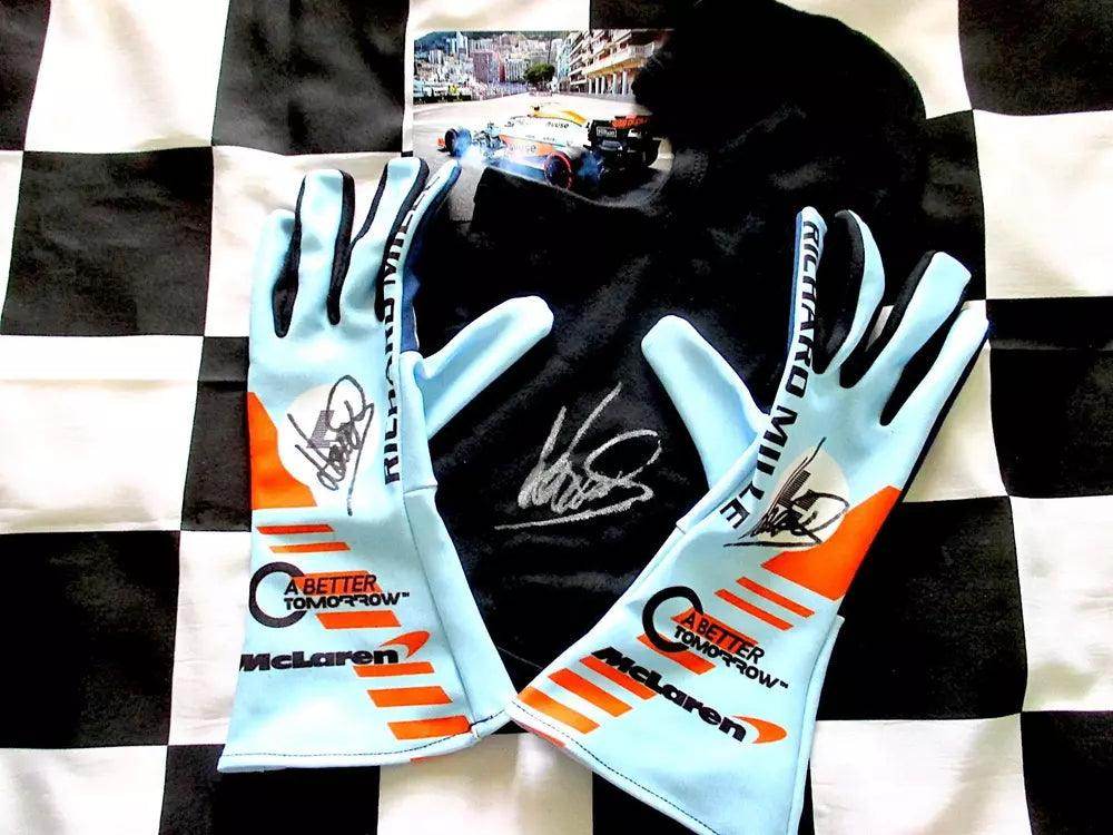 LANDO NORRIS MCLAREN RARE SPECIAL EDITION GULF F1 GLOVES DASH RACEGEAR