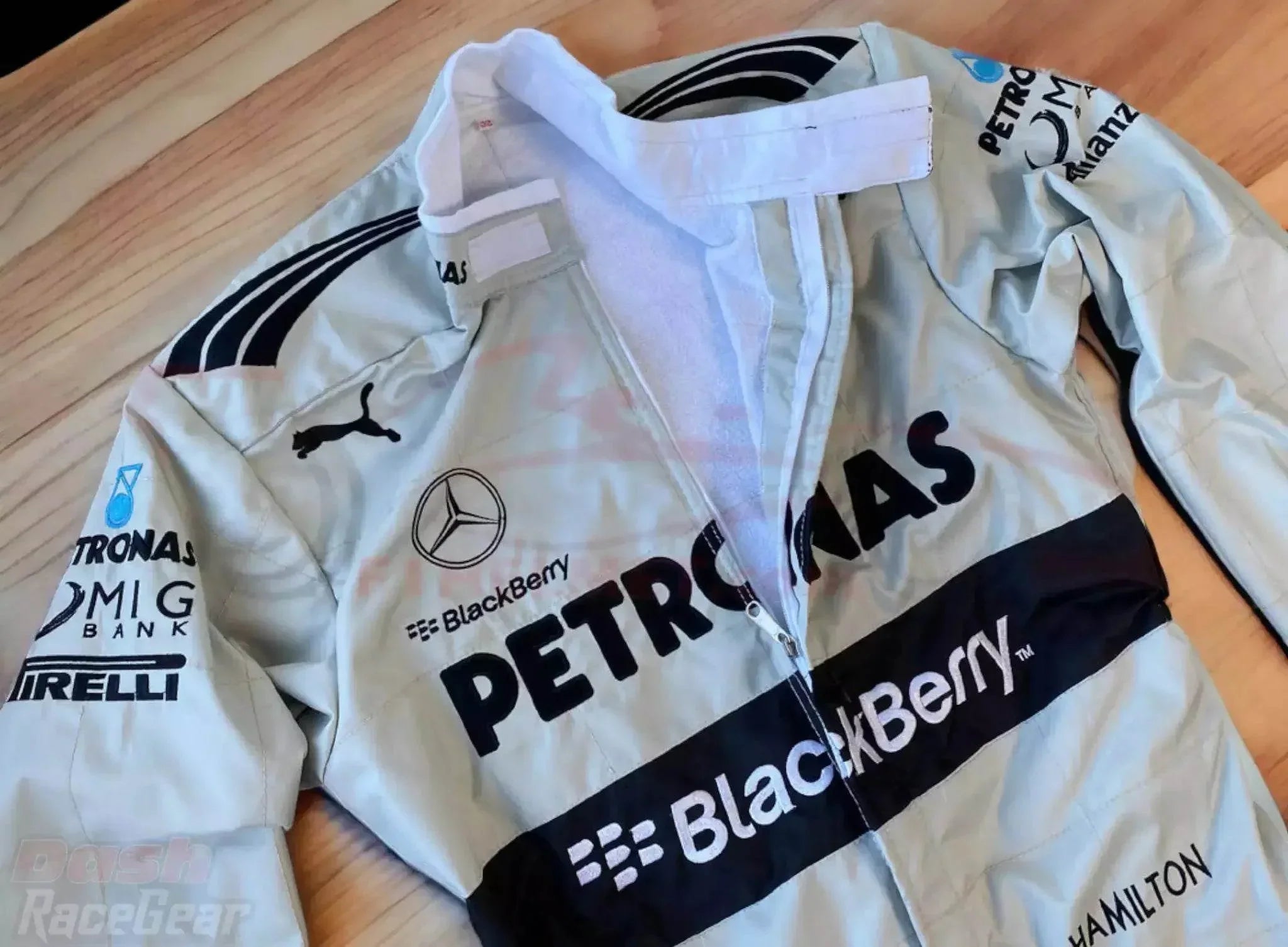 2013 Lewis Hamilton Mercedes Benz F1 Embroidered Race Suit DASH RACEGEAR