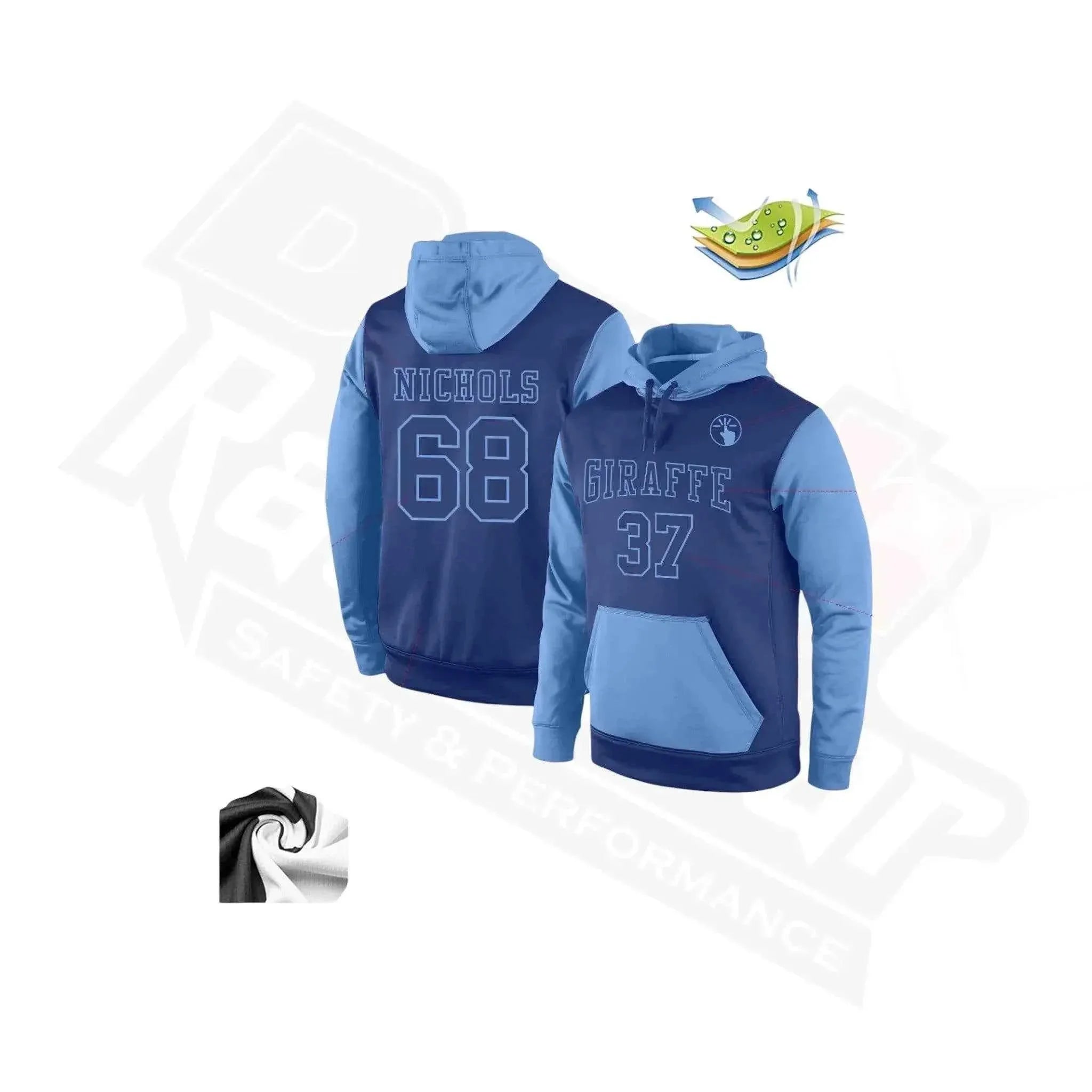 Luxury Royal - Light Blue Custom Sports Pullover Hoodie