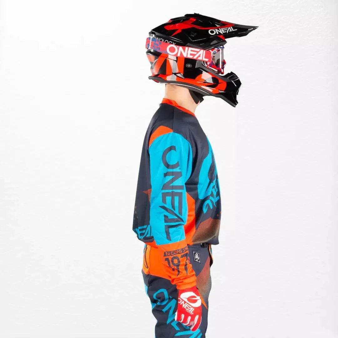 O'Neal Element Factor MX Jersey Gray-Orange-Blue DASH RACEGEAR