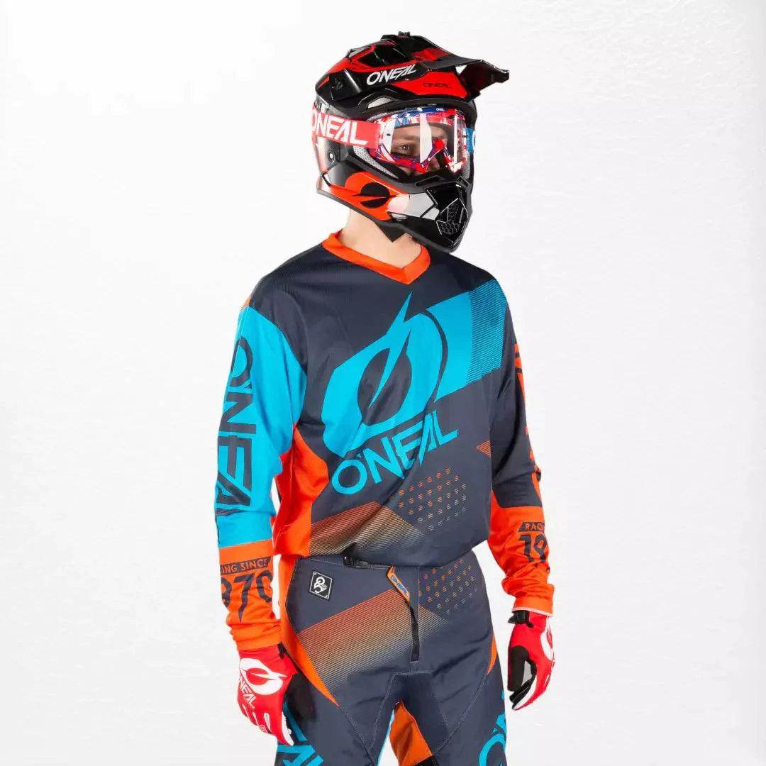 O'Neal Element Factor MX Jersey Gray-Orange-Blue DASH RACEGEAR