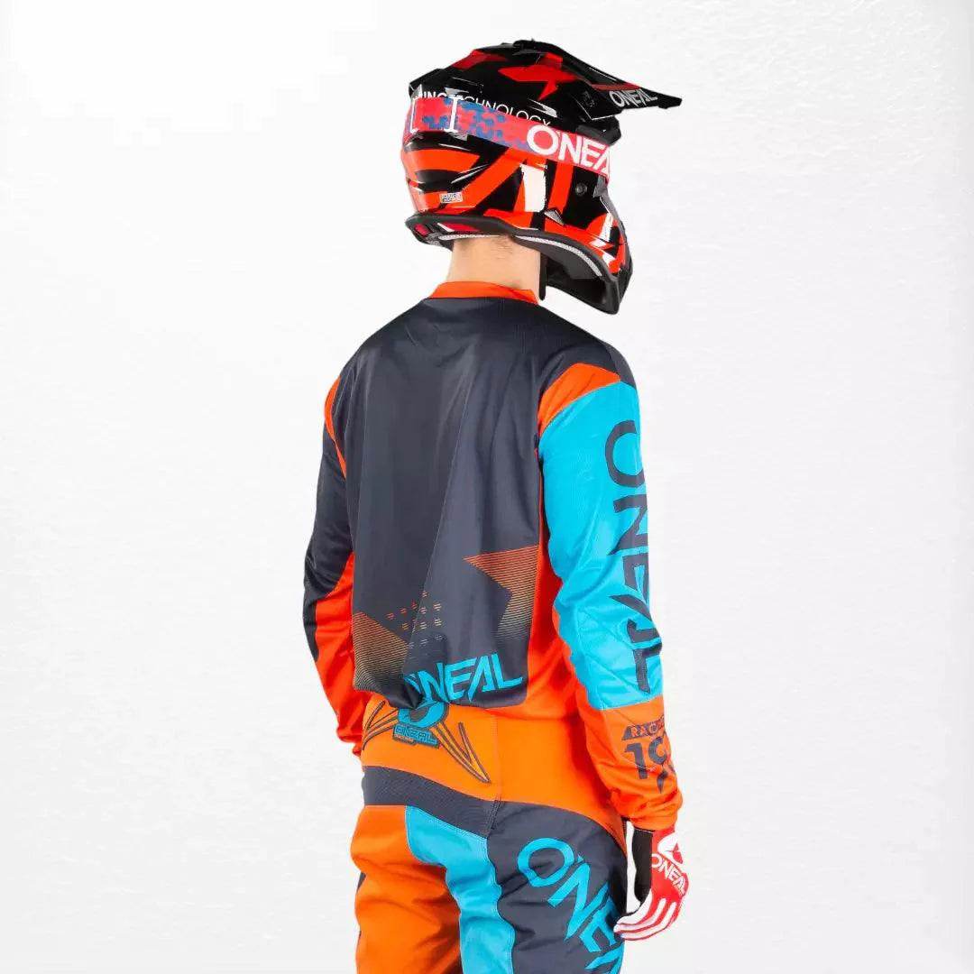 O'Neal Element Factor MX Jersey Gray-Orange-Blue DASH RACEGEAR