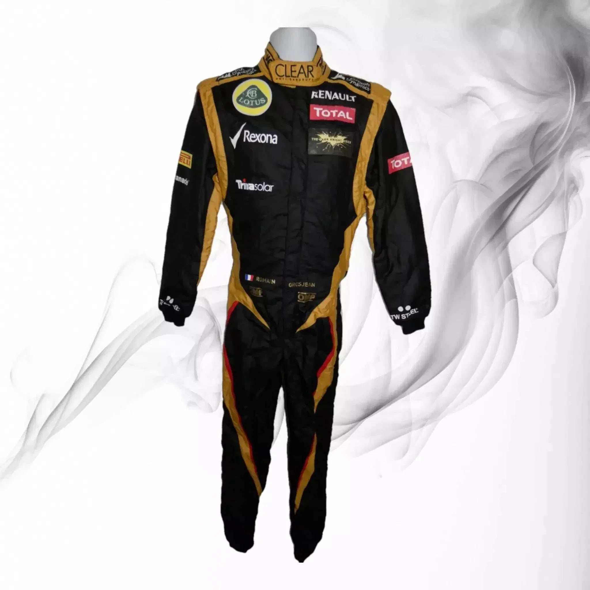 Romain Grosjean 2012 British GP ‘The dark knight rises’ Lotus F1 race suit - 4X - Large / Euro 66