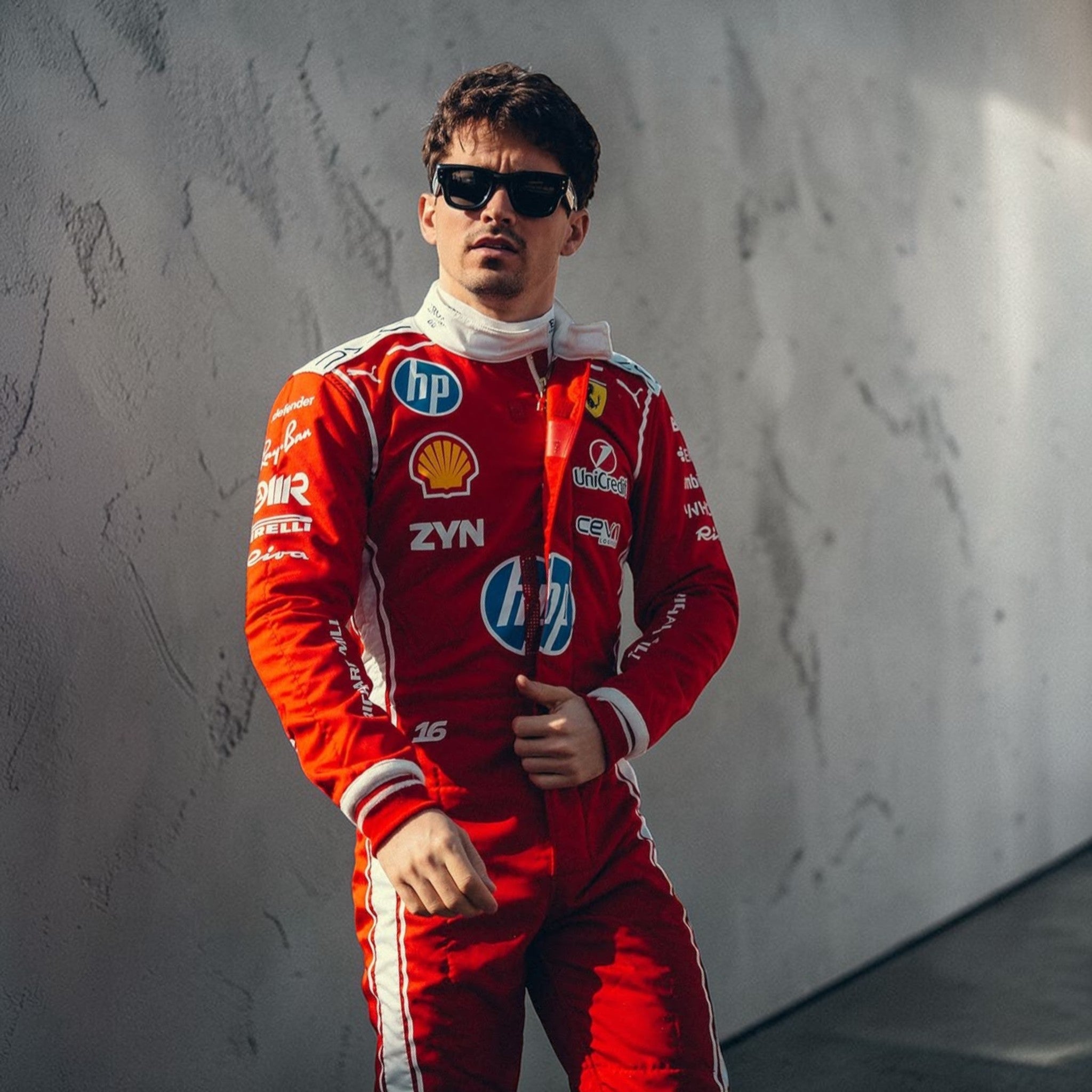 Ferrari F1 2026 Charles Leclerc replica racing suit details