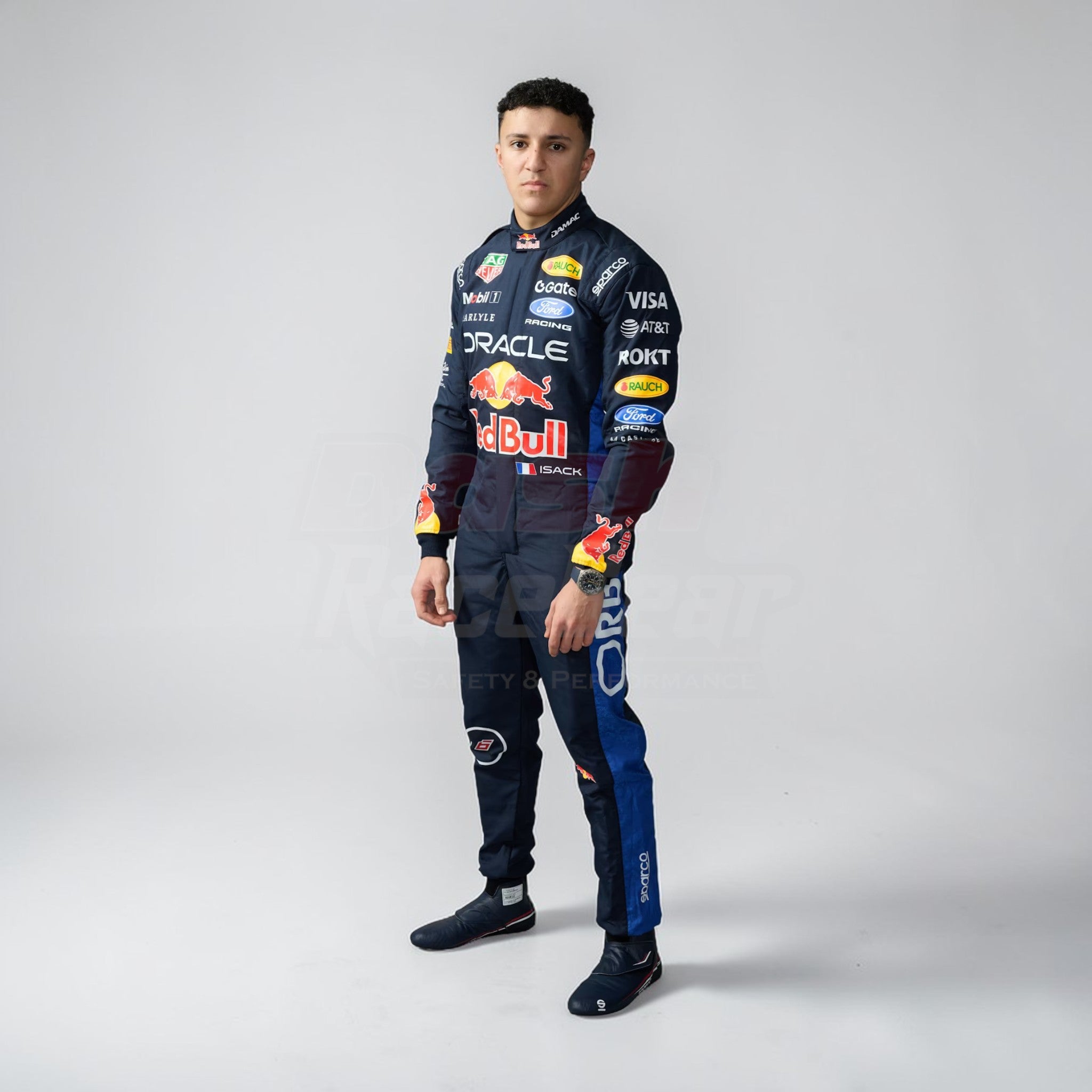 Isack Hadjar 2026 Red Bull Racing Formula 1 replica race suit front view
